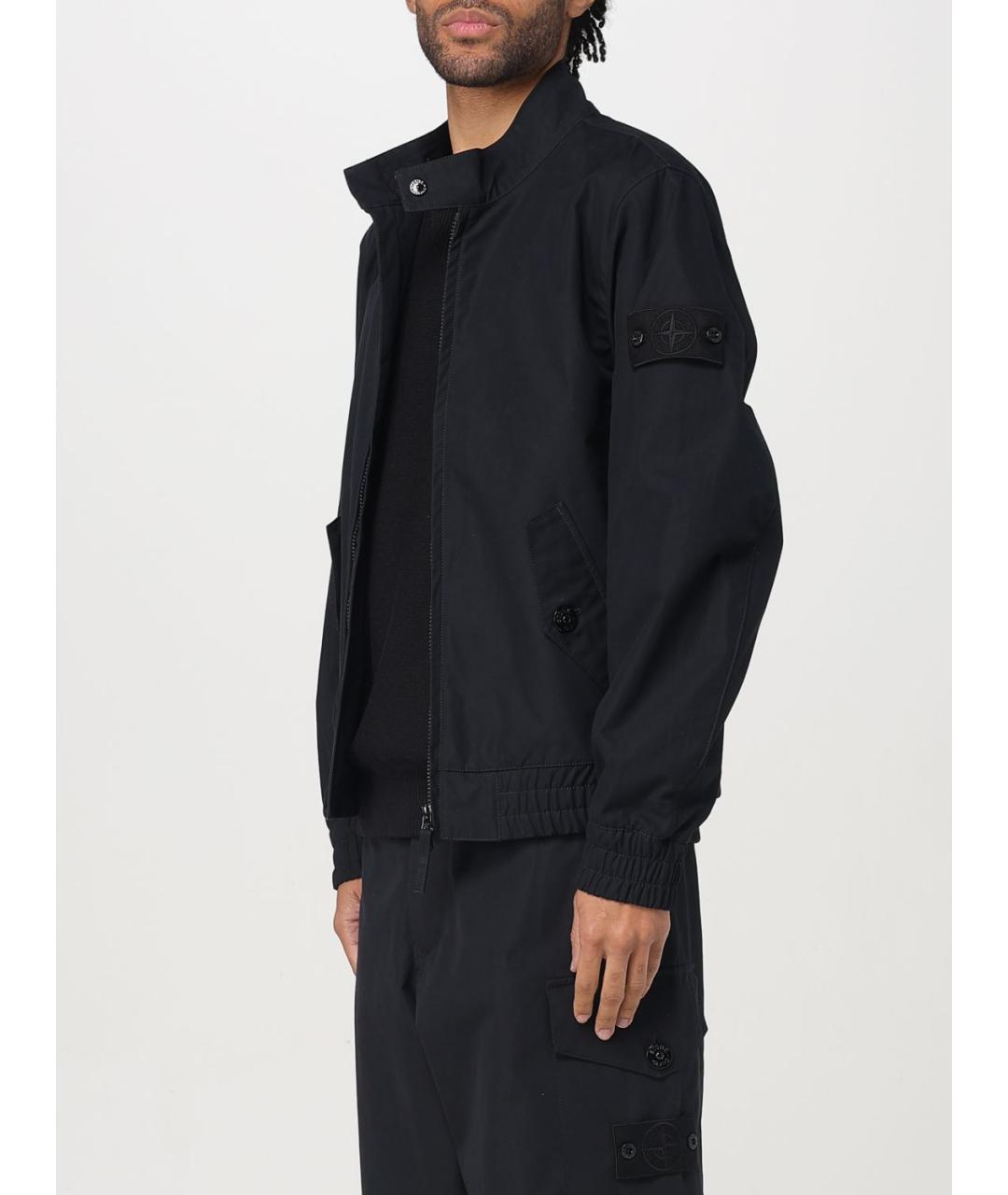 STONE ISLAND Черная хлопковая куртка, фото 5