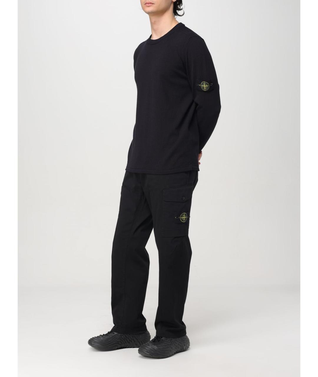 STONE ISLAND Темно-синий хлопковый джемпер / свитер, фото 3