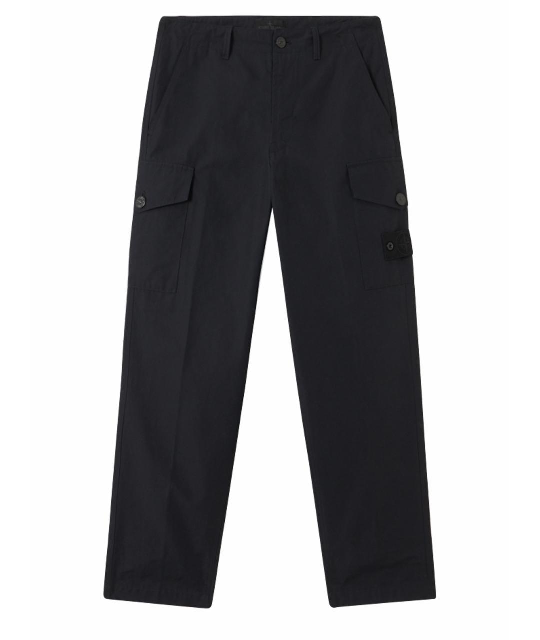 STONE ISLAND Черные хлопковые повседневные брюки, фото 1