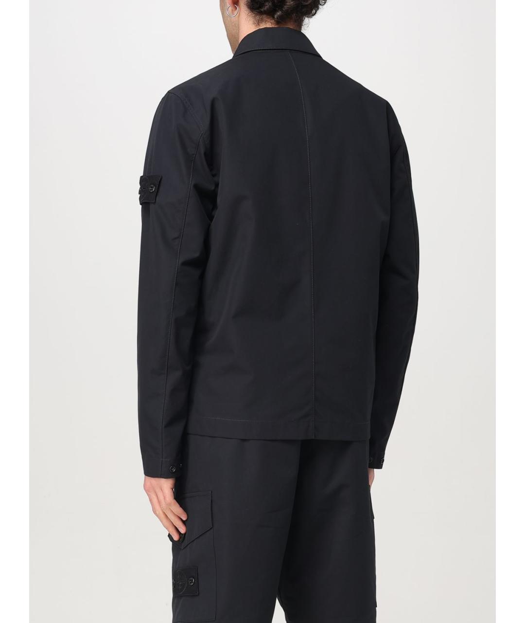STONE ISLAND Черная синтетическая куртка, фото 4