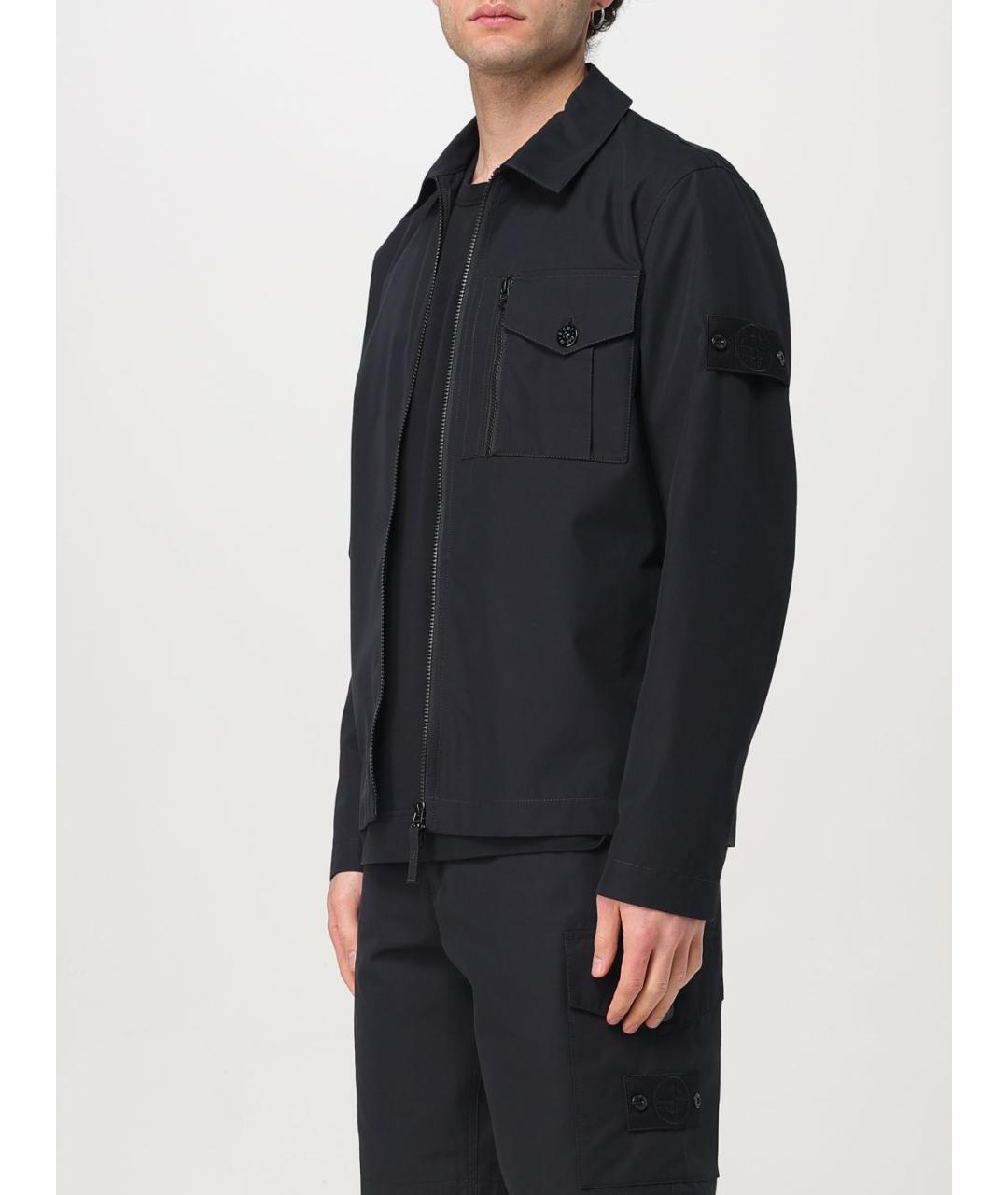 STONE ISLAND Черная синтетическая куртка, фото 5