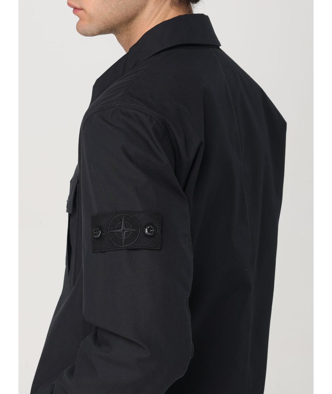 STONE ISLAND Черная синтетическая куртка, фото 6
