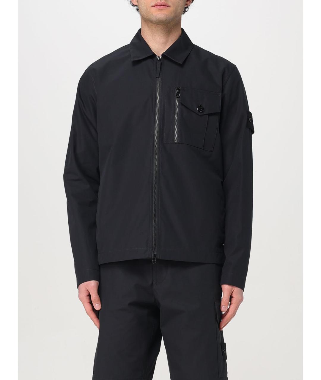 STONE ISLAND Черная синтетическая куртка, фото 2
