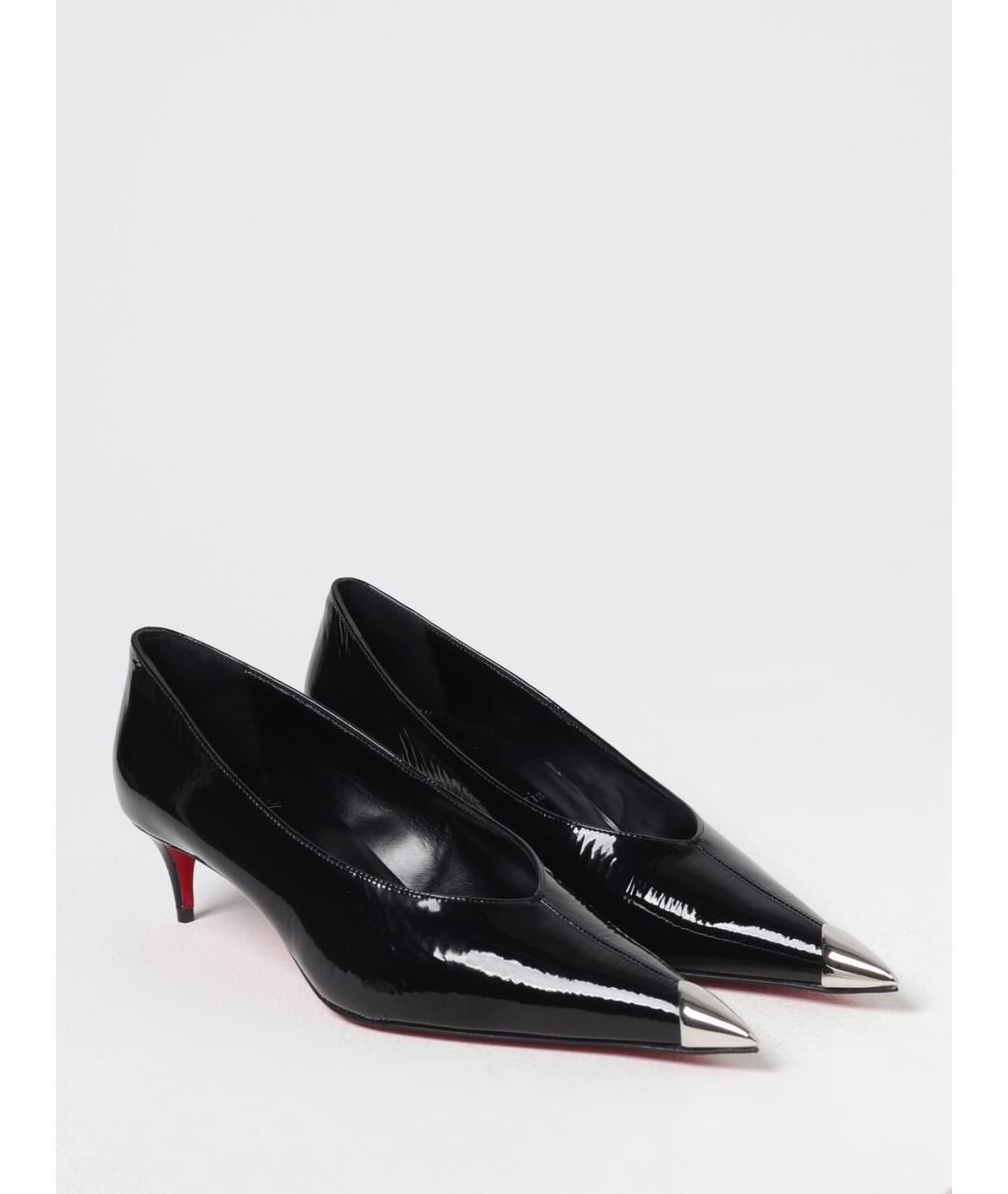 CHRISTIAN LOUBOUTIN Черные кожаные туфли, фото 2