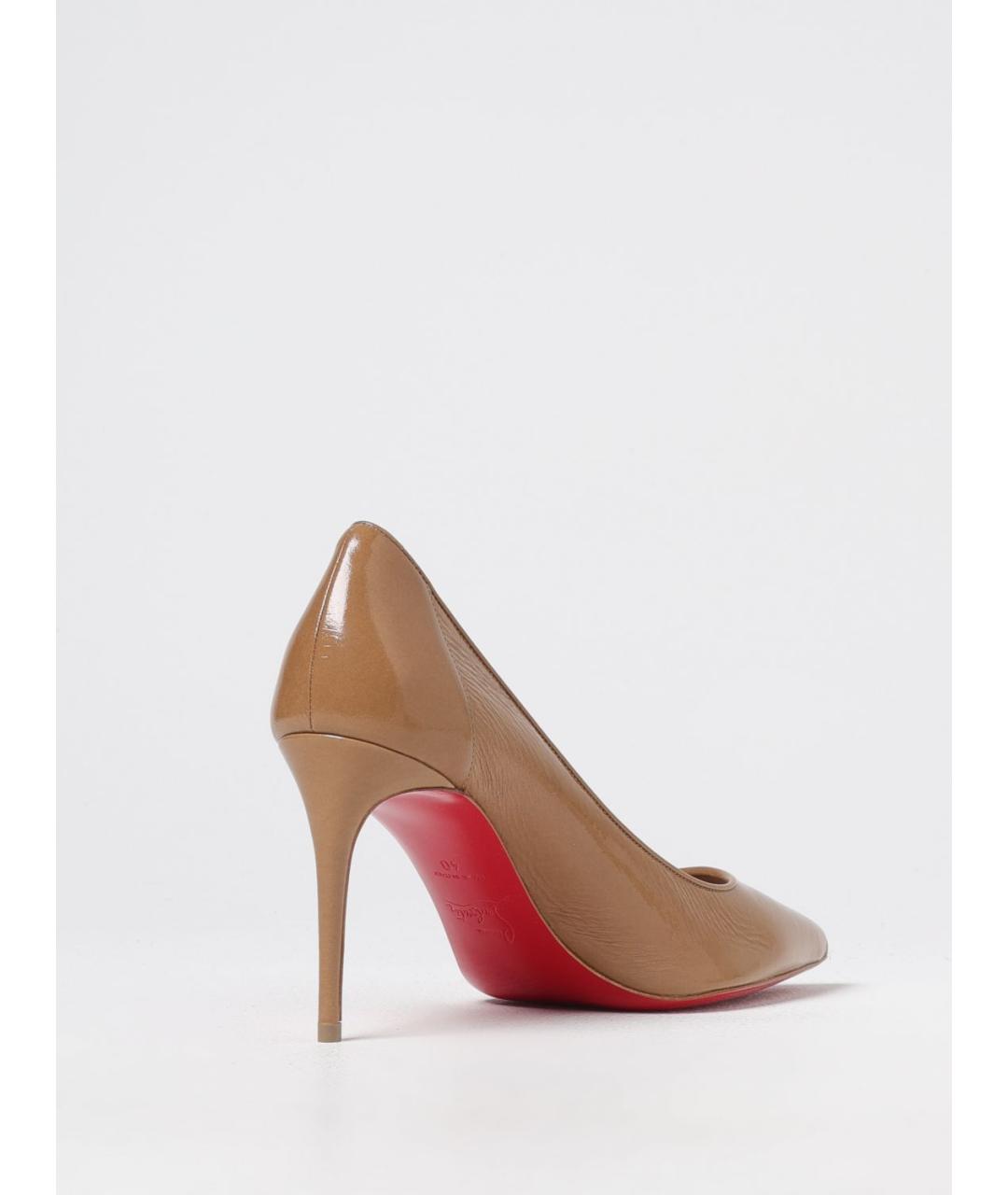 CHRISTIAN LOUBOUTIN Бежевые кожаные ботинки, фото 3