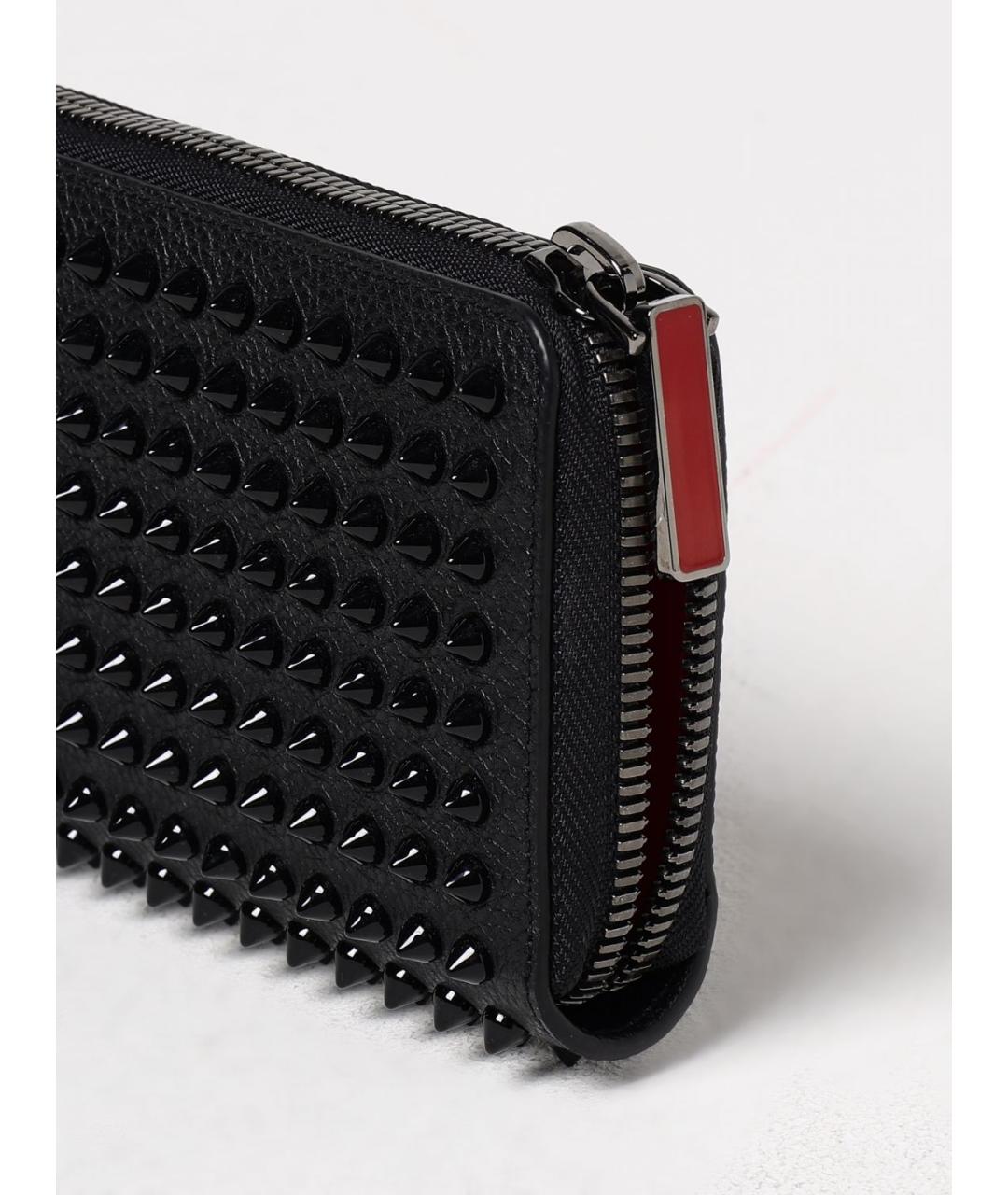 CHRISTIAN LOUBOUTIN Черный кожаный кошелек, фото 4