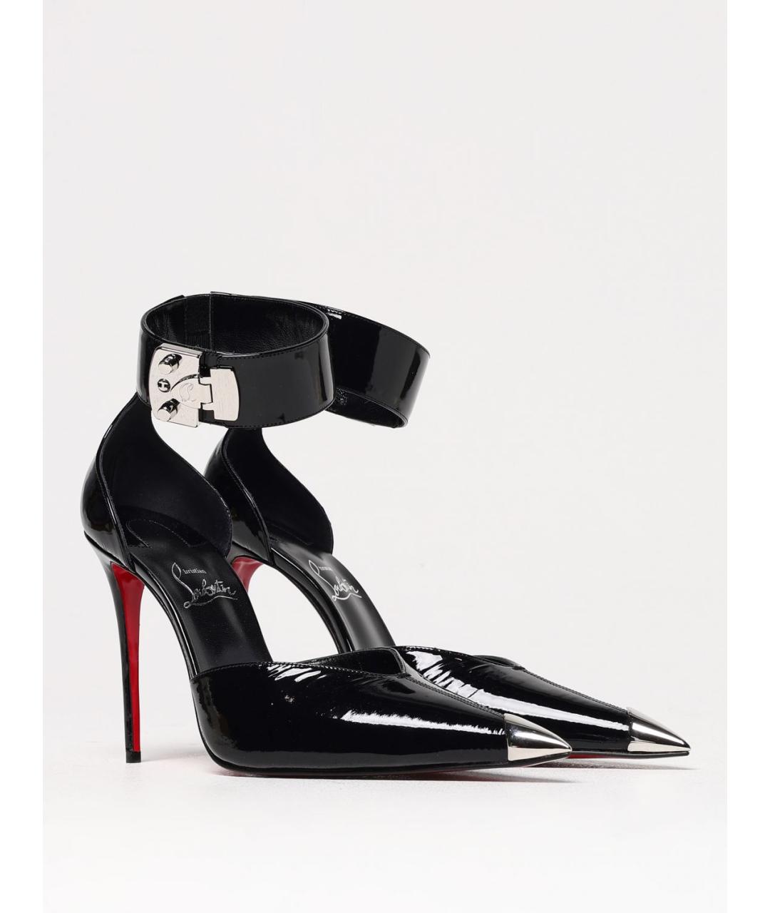 CHRISTIAN LOUBOUTIN Черные кожаные туфли, фото 2