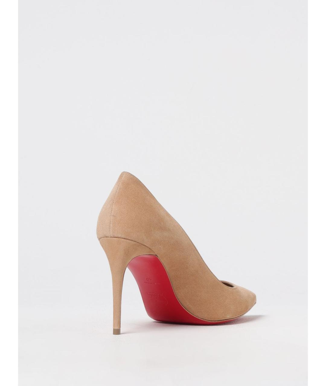 CHRISTIAN LOUBOUTIN Бежевые кожаные туфли, фото 3