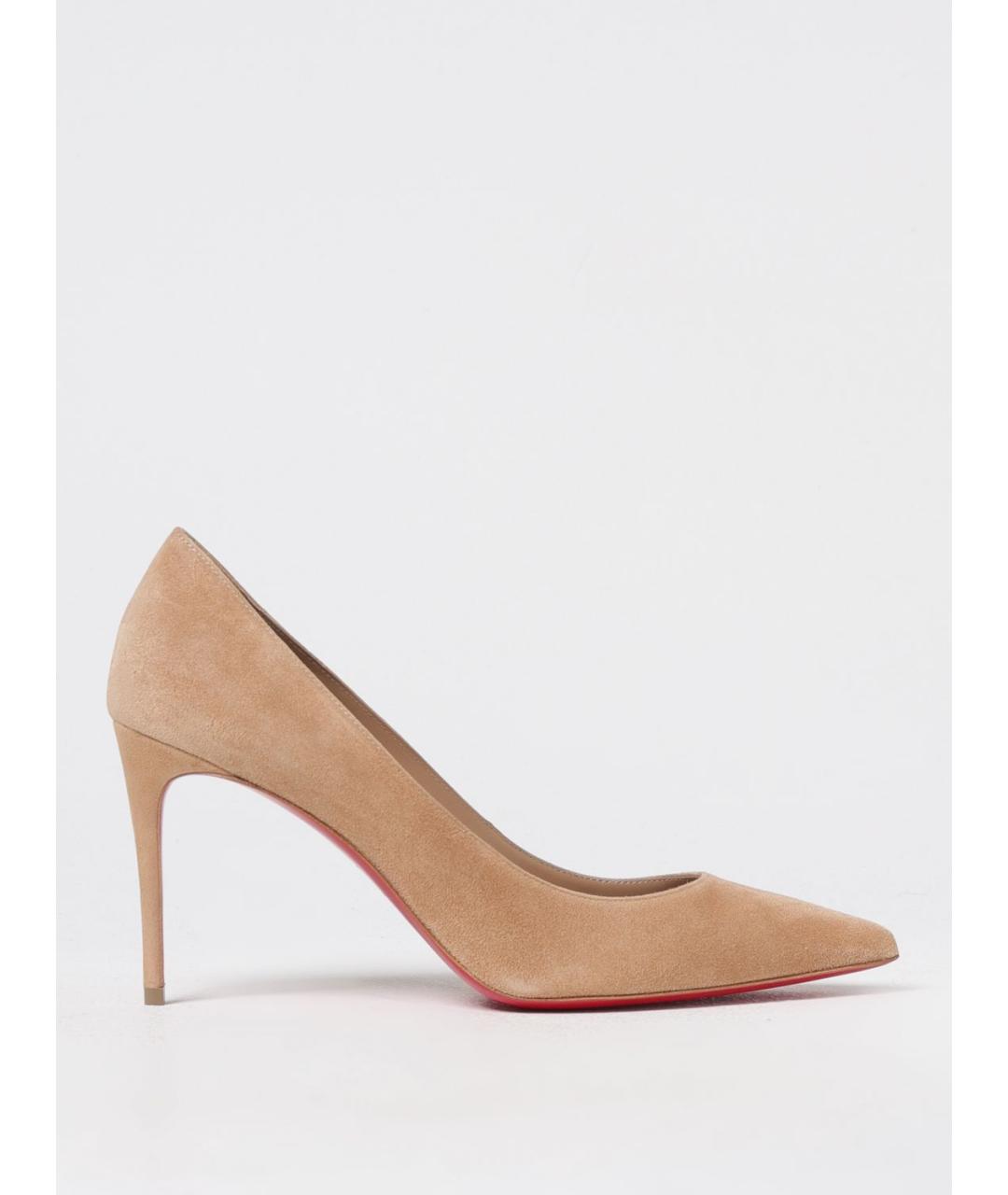 CHRISTIAN LOUBOUTIN Бежевые кожаные туфли, фото 5