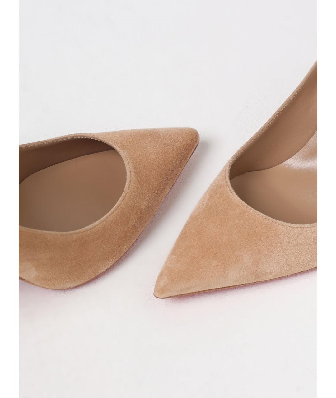 CHRISTIAN LOUBOUTIN Бежевые кожаные туфли, фото 4