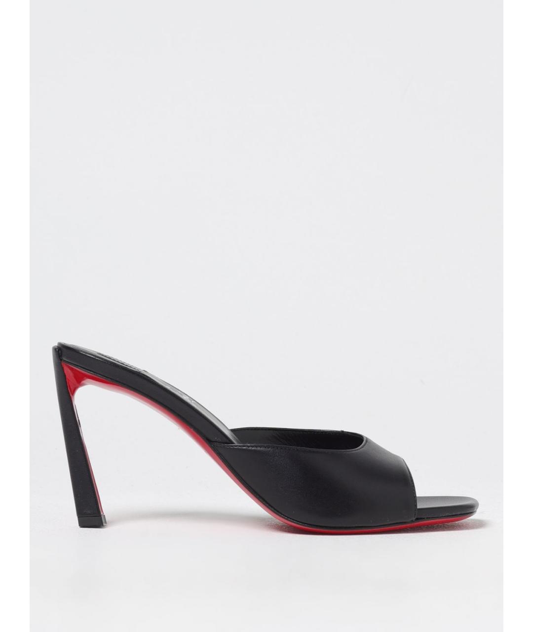 CHRISTIAN LOUBOUTIN Черные кожаные мюли, фото 5