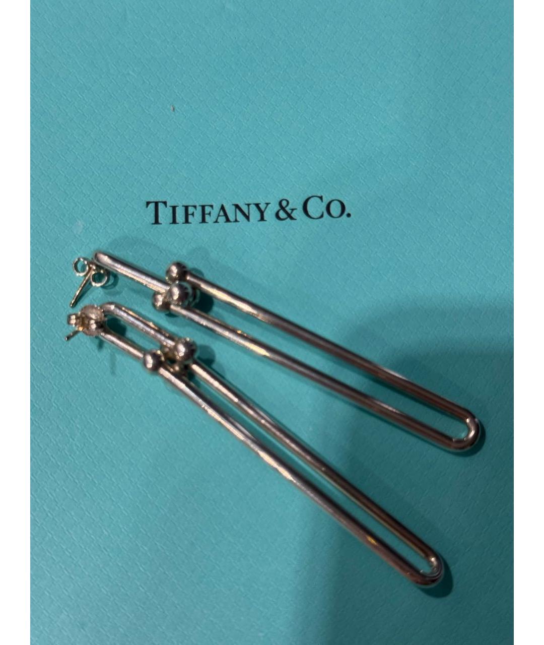 TIFFANY&CO Серые серебряные серьги, фото 3