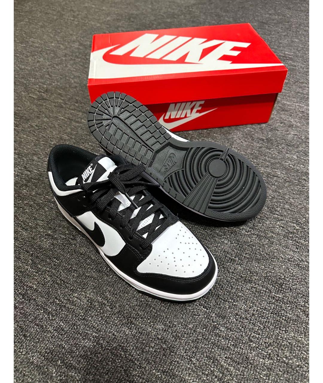 NIKE Черные кожаные низкие кроссовки / кеды, фото 3