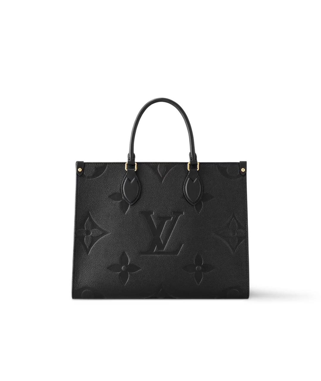 LOUIS VUITTON Черная кожаная сумка тоут, фото 1