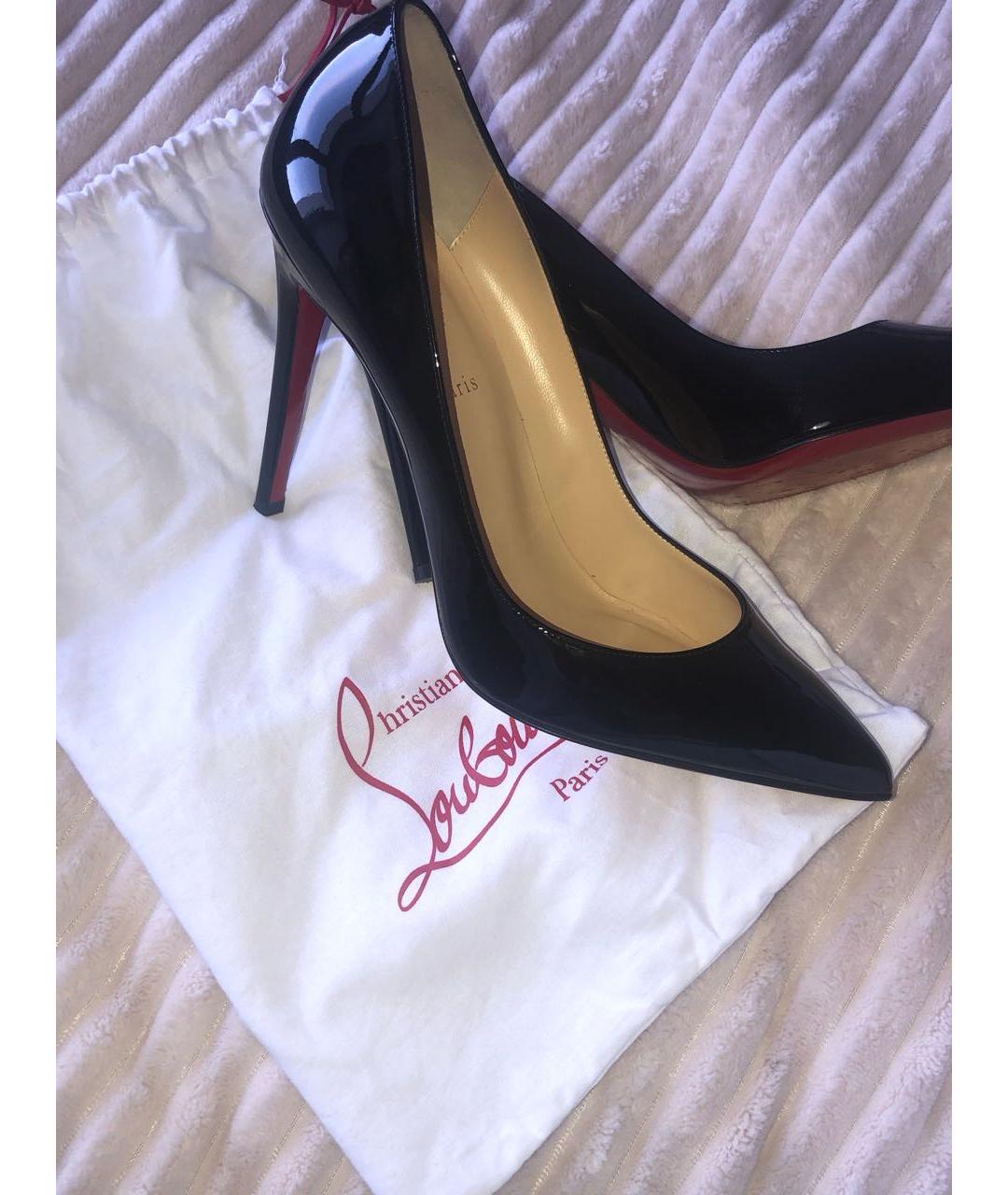 CHRISTIAN LOUBOUTIN Черные кожаные туфли, фото 5