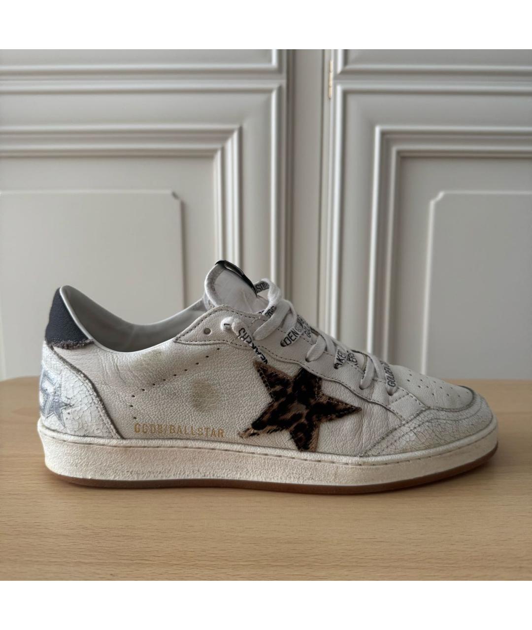 GOLDEN GOOSE DELUXE BRAND Белые кожаные низкие кроссовки / кеды, фото 7