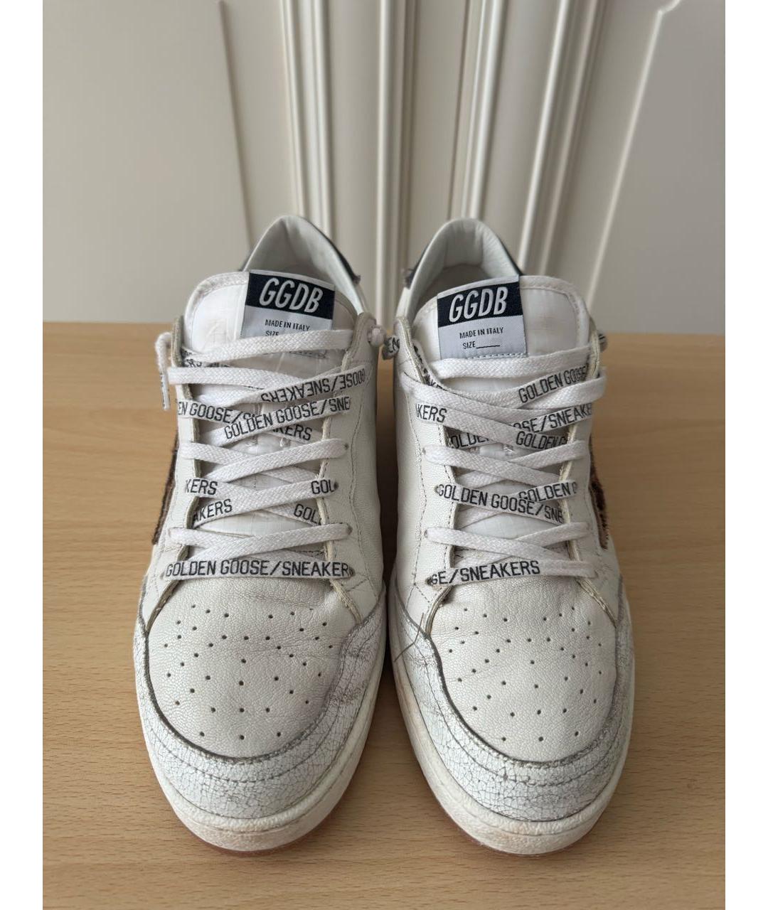 GOLDEN GOOSE DELUXE BRAND Белые кожаные низкие кроссовки / кеды, фото 2