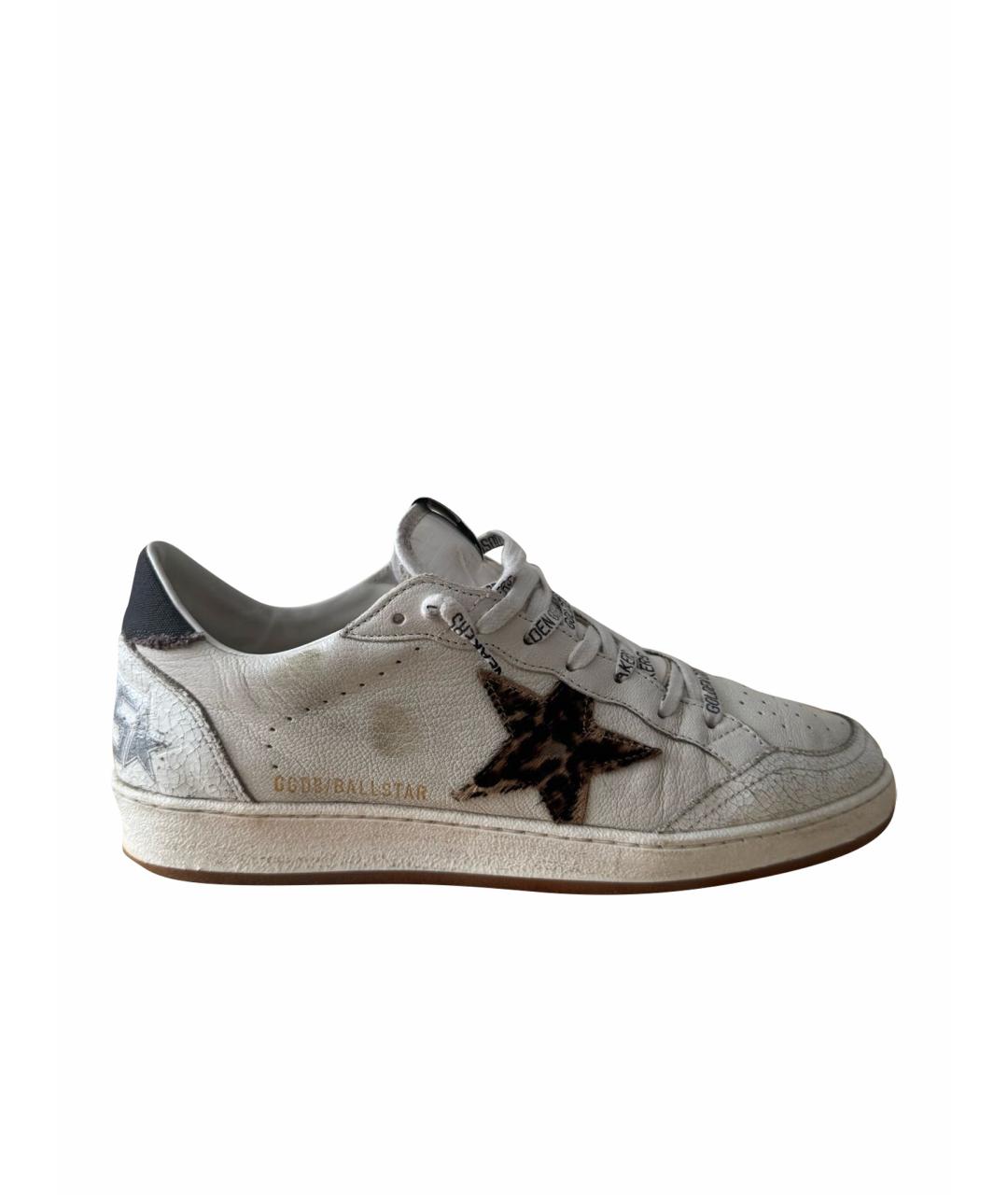 GOLDEN GOOSE DELUXE BRAND Белые кожаные низкие кроссовки / кеды, фото 1