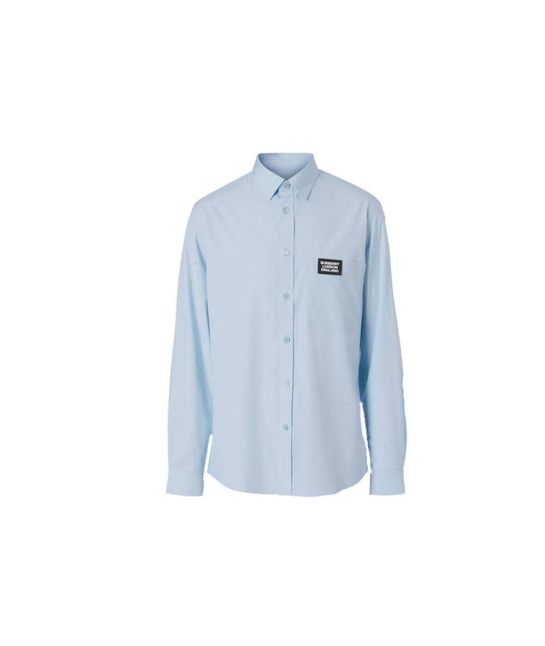 BURBERRY Голубая хлопковая кэжуал рубашка, фото 1