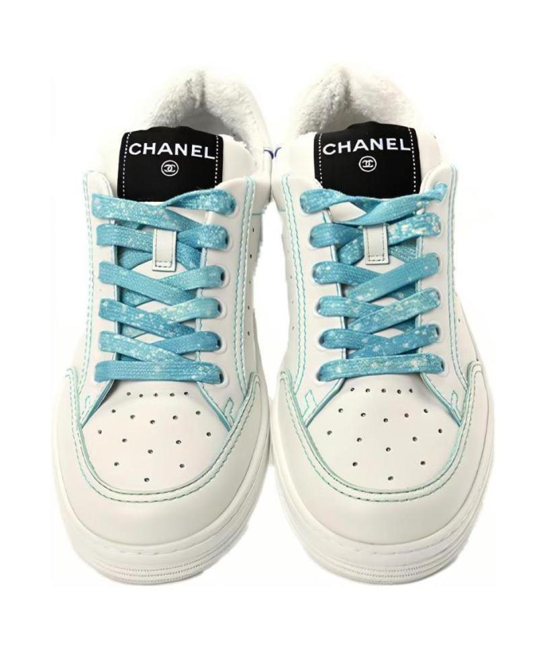 CHANEL Белые кожаные кеды, фото 4