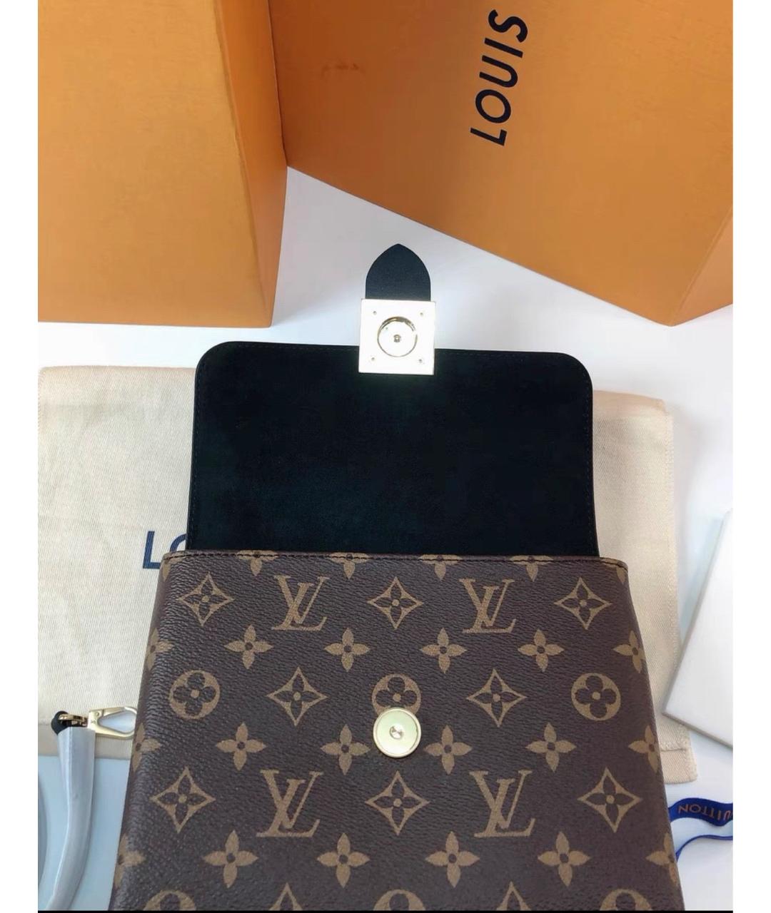 LOUIS VUITTON Коричневая кожаная сумка через плечо, фото 3