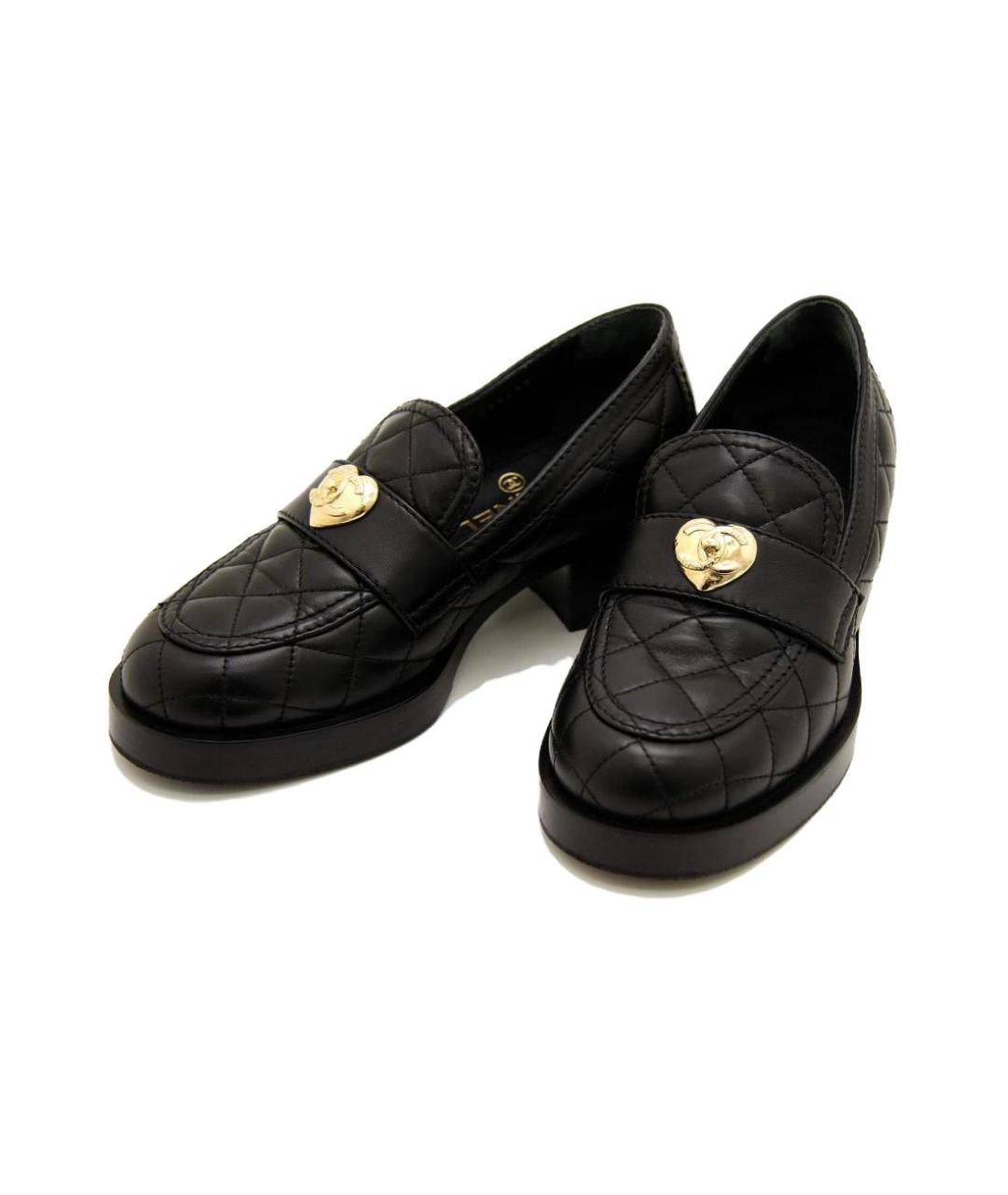 CHANEL Черные кожаные туфли, фото 4