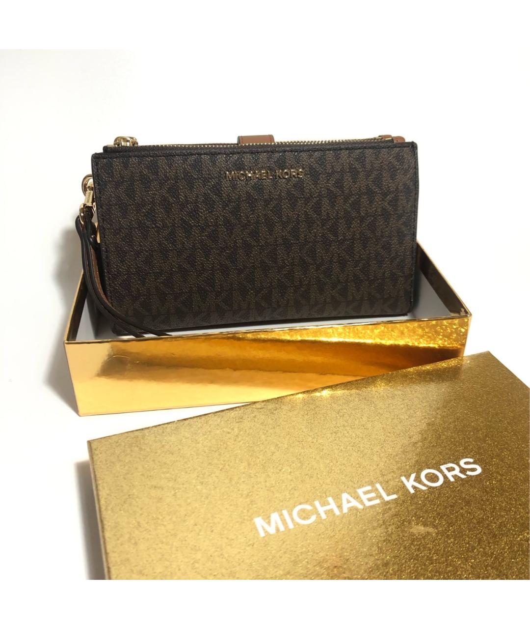 MICHAEL KORS Коричневый кожаный кошелек, фото 7