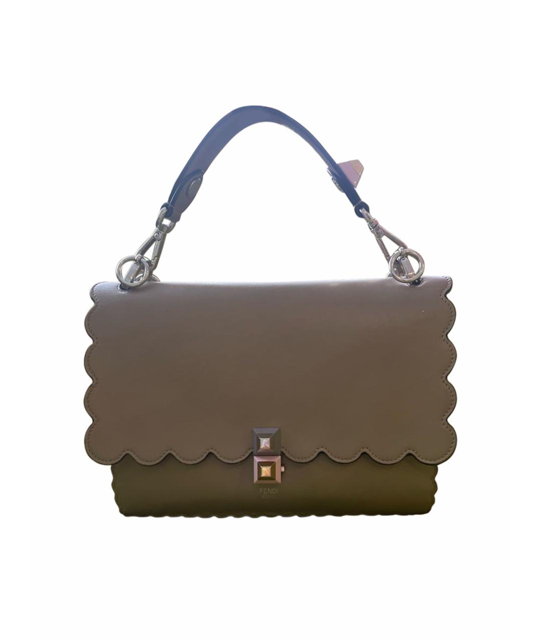 FENDI Серая кожаная сумка через плечо, фото 1