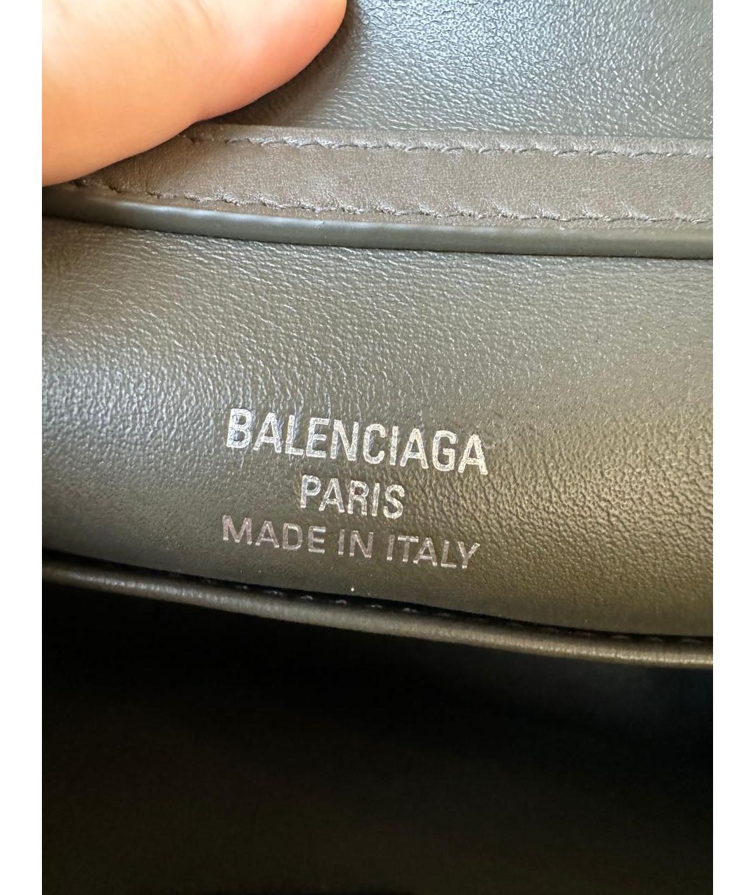 BALENCIAGA Хаки кожаная сумка тоут, фото 6