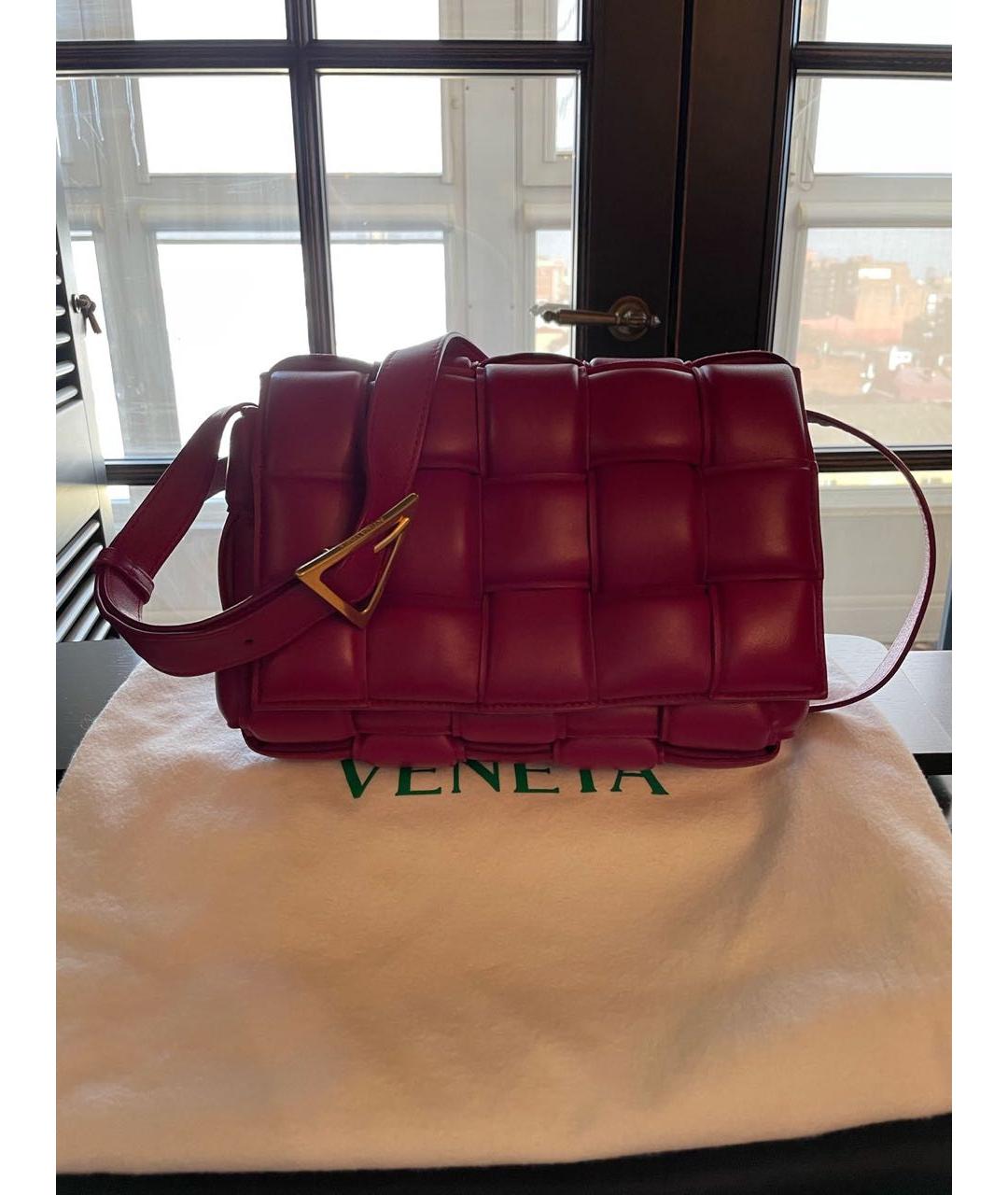 BOTTEGA VENETA Бордовая кожаная сумка через плечо, фото 2