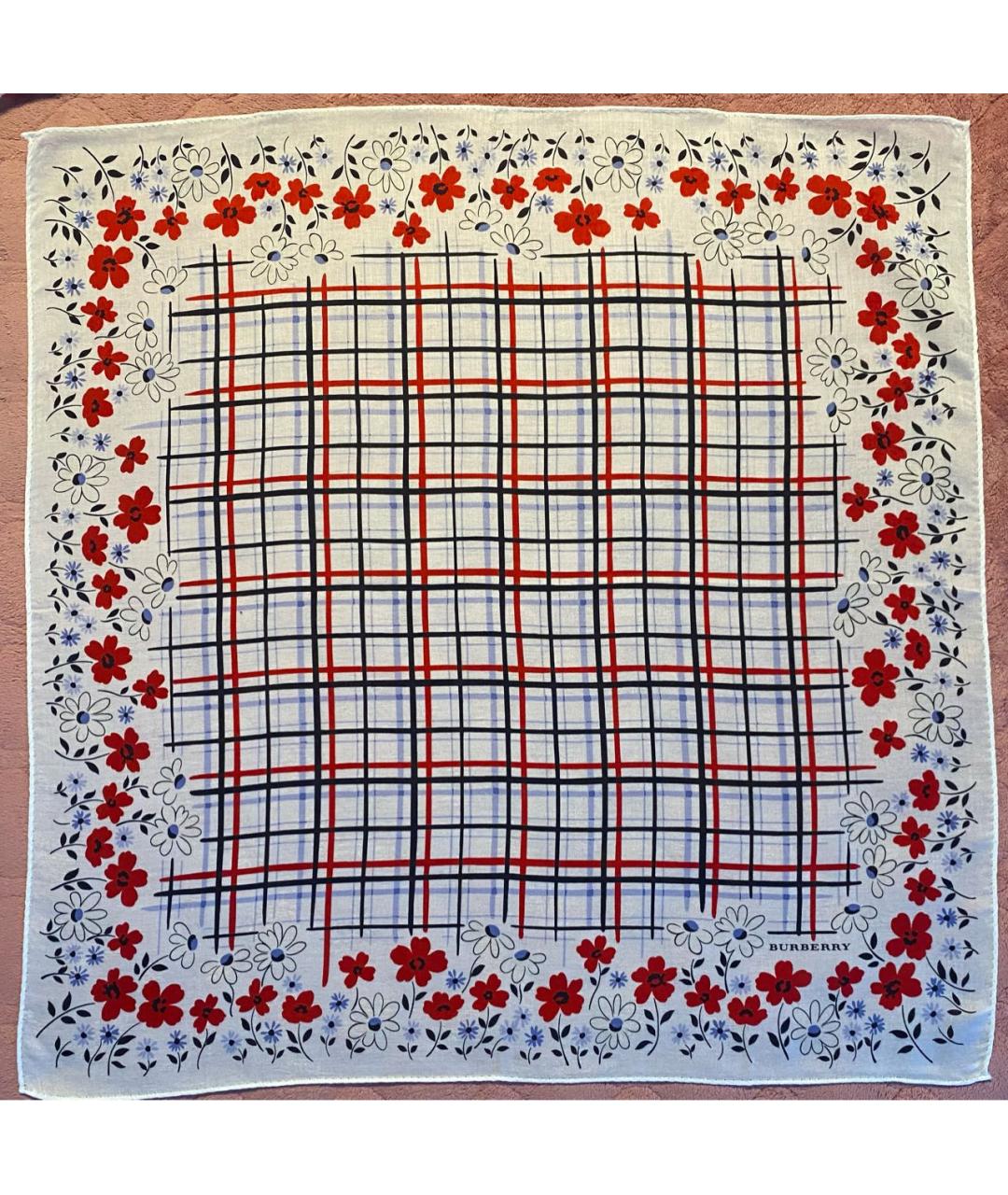 BURBERRY Белый хлопковый платок, фото 3