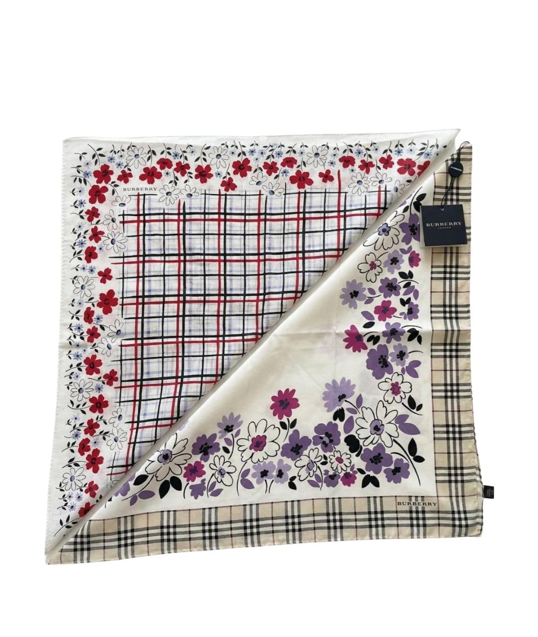 BURBERRY Белый хлопковый платок, фото 1