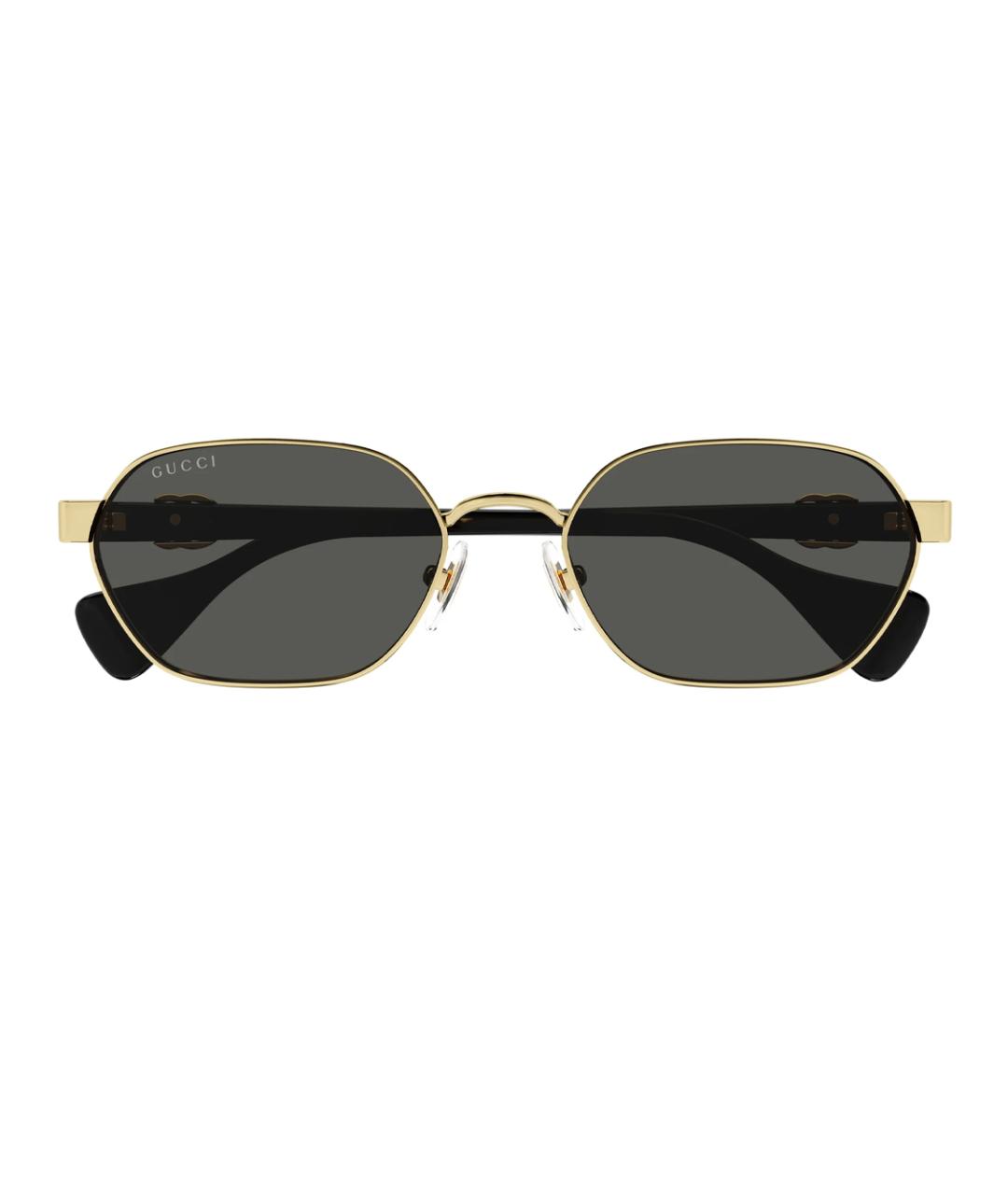 GUCCI Золотые металлические солнцезащитные очки, фото 2