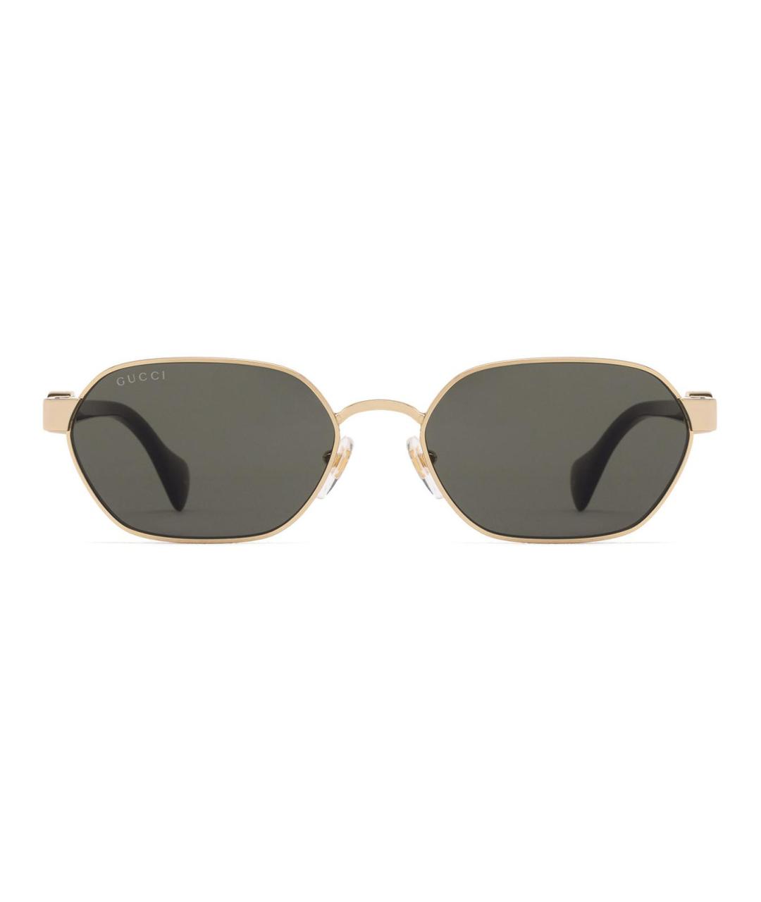 GUCCI Золотые металлические солнцезащитные очки, фото 3