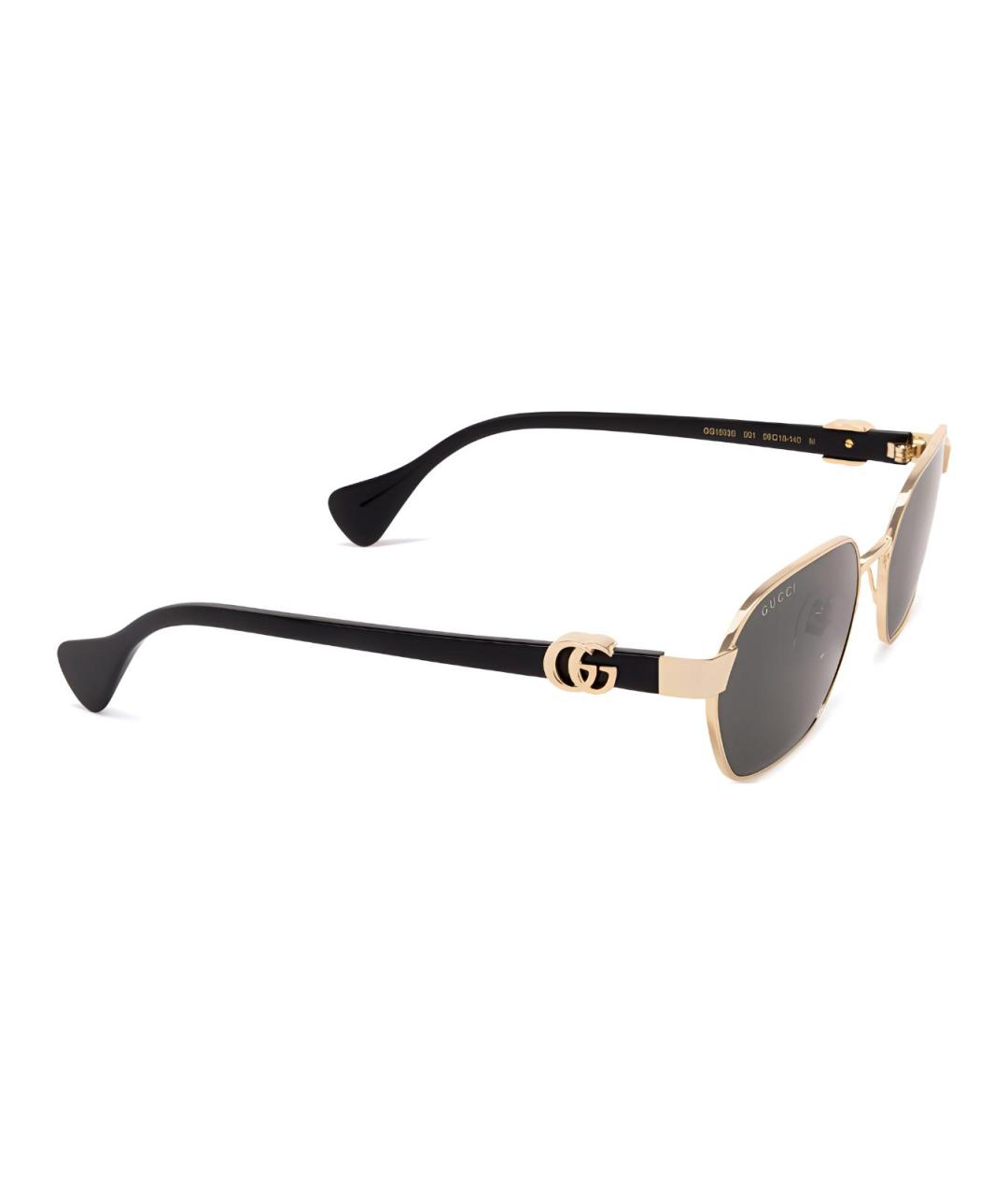 GUCCI Золотые металлические солнцезащитные очки, фото 4