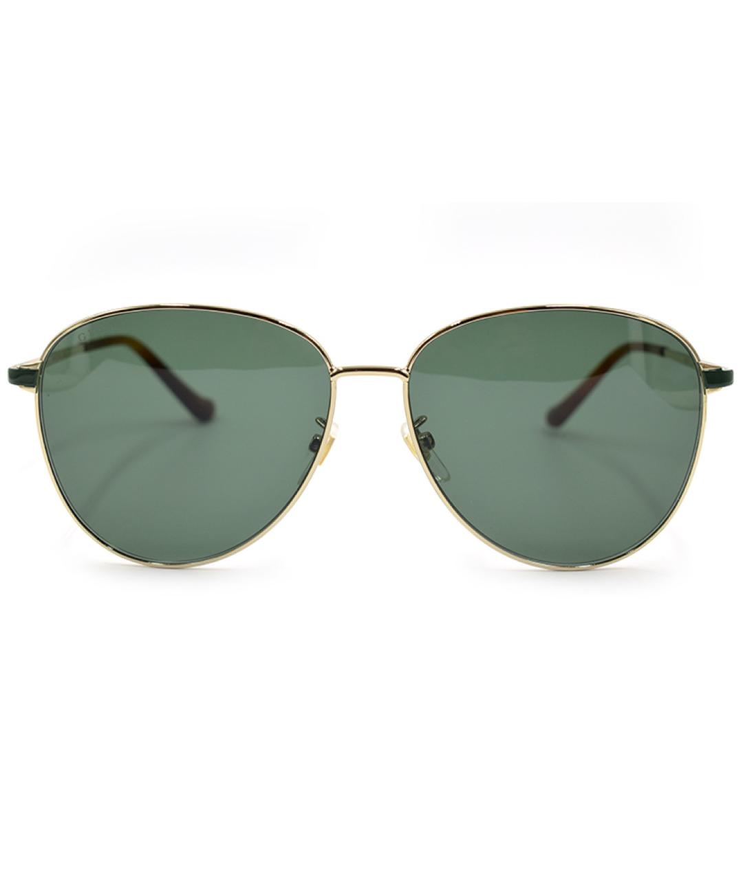 GUCCI Коричневые металлические солнцезащитные очки, фото 2