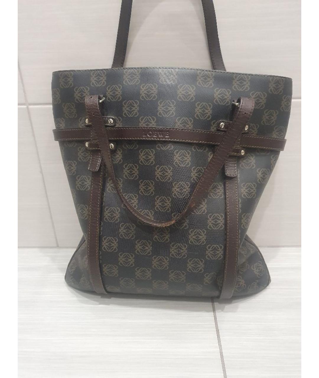 LOEWE Коричневая кожаная сумка тоут, фото 5