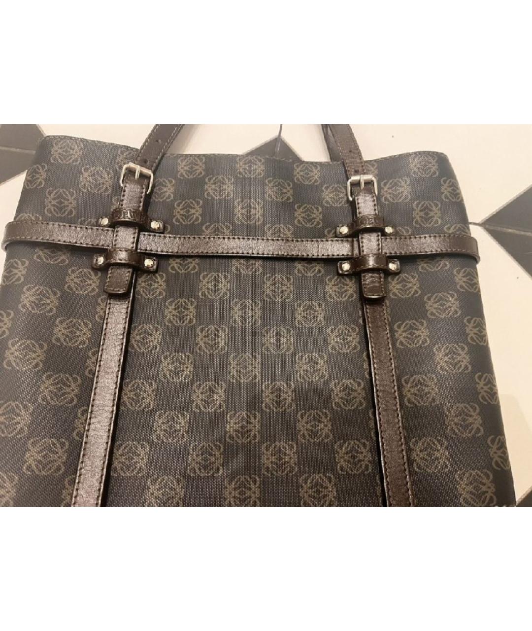 LOEWE Коричневая кожаная сумка тоут, фото 3