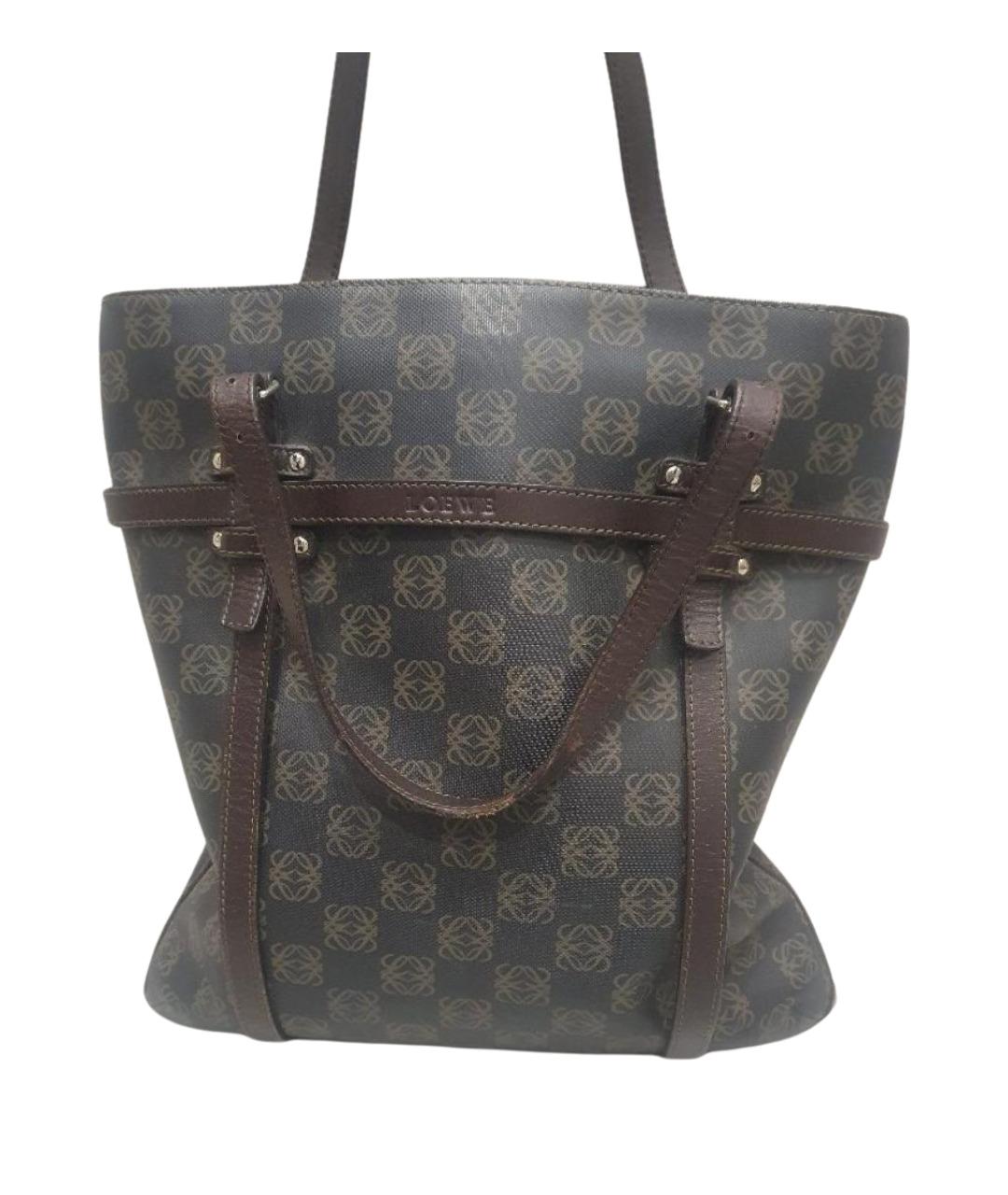 LOEWE Коричневая кожаная сумка тоут, фото 1