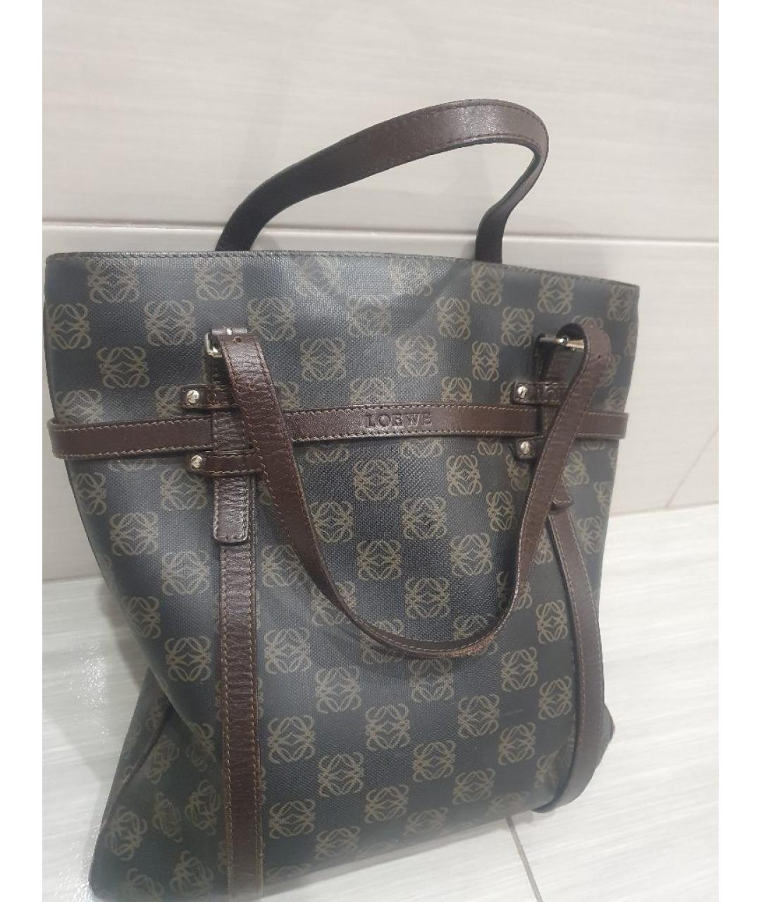 LOEWE Коричневая кожаная сумка тоут, фото 2