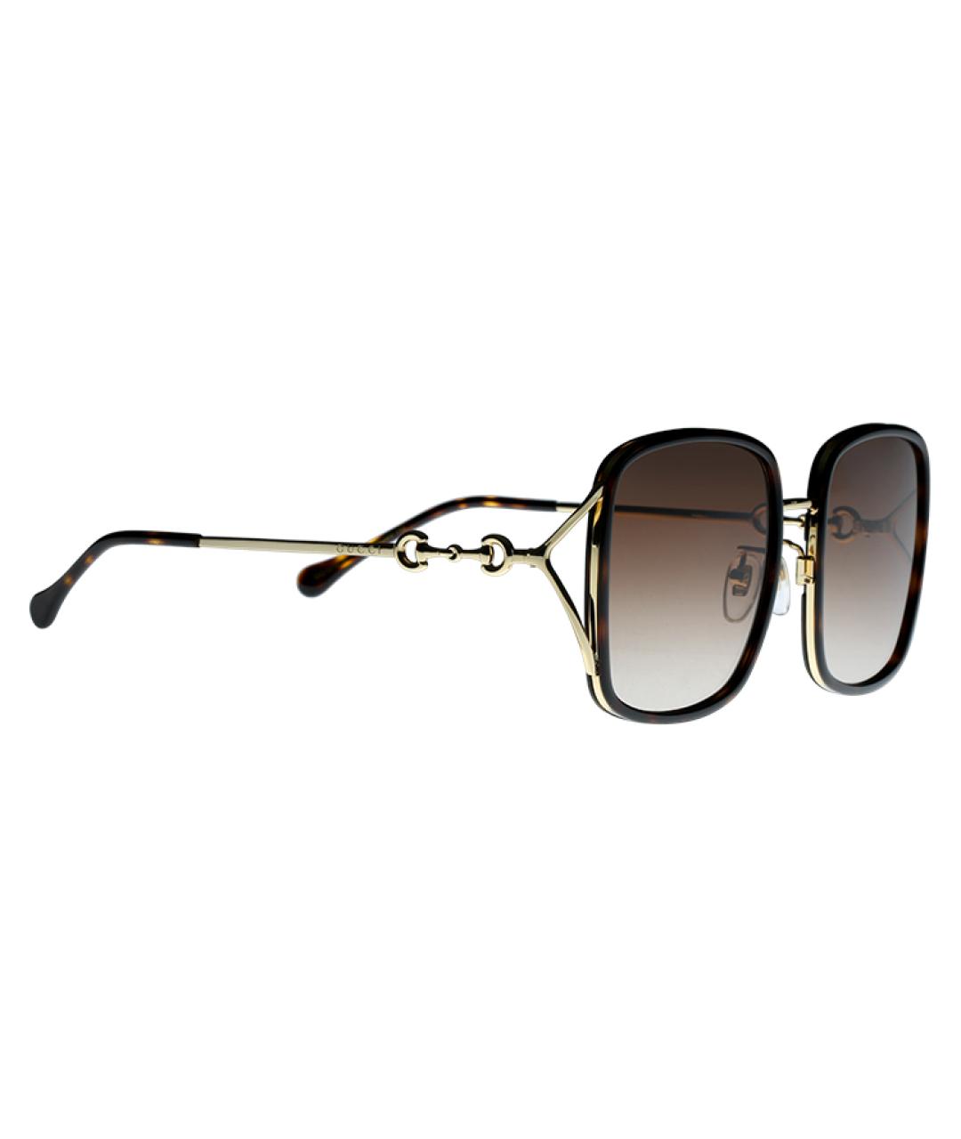 GUCCI Золотые металлические солнцезащитные очки, фото 4