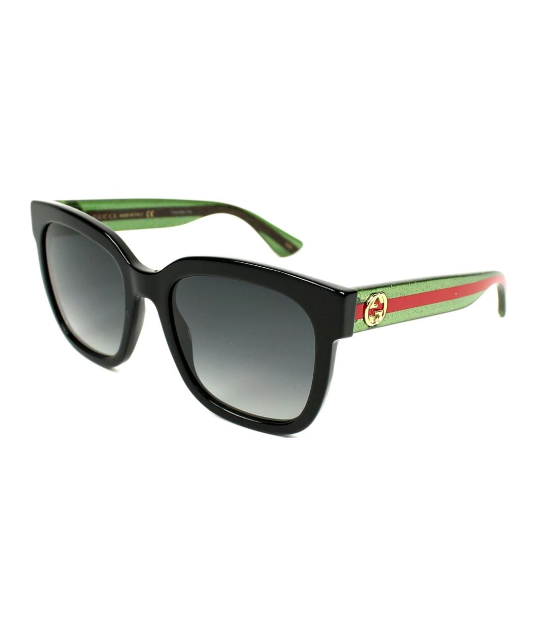 GUCCI Черные пластиковые солнцезащитные очки, фото 1