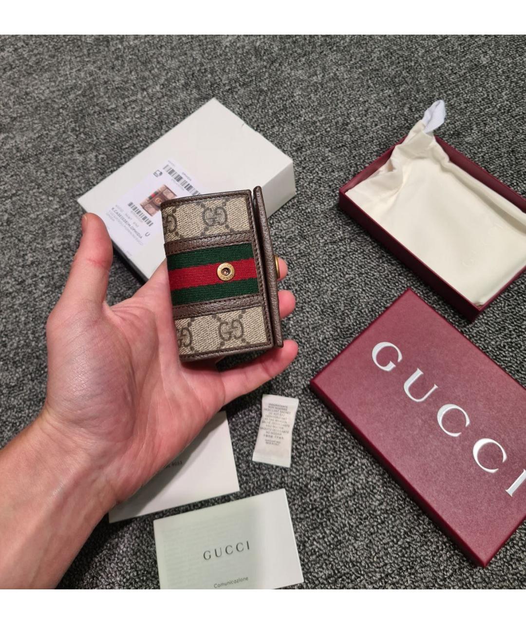 GUCCI Бежевая ключница, фото 5