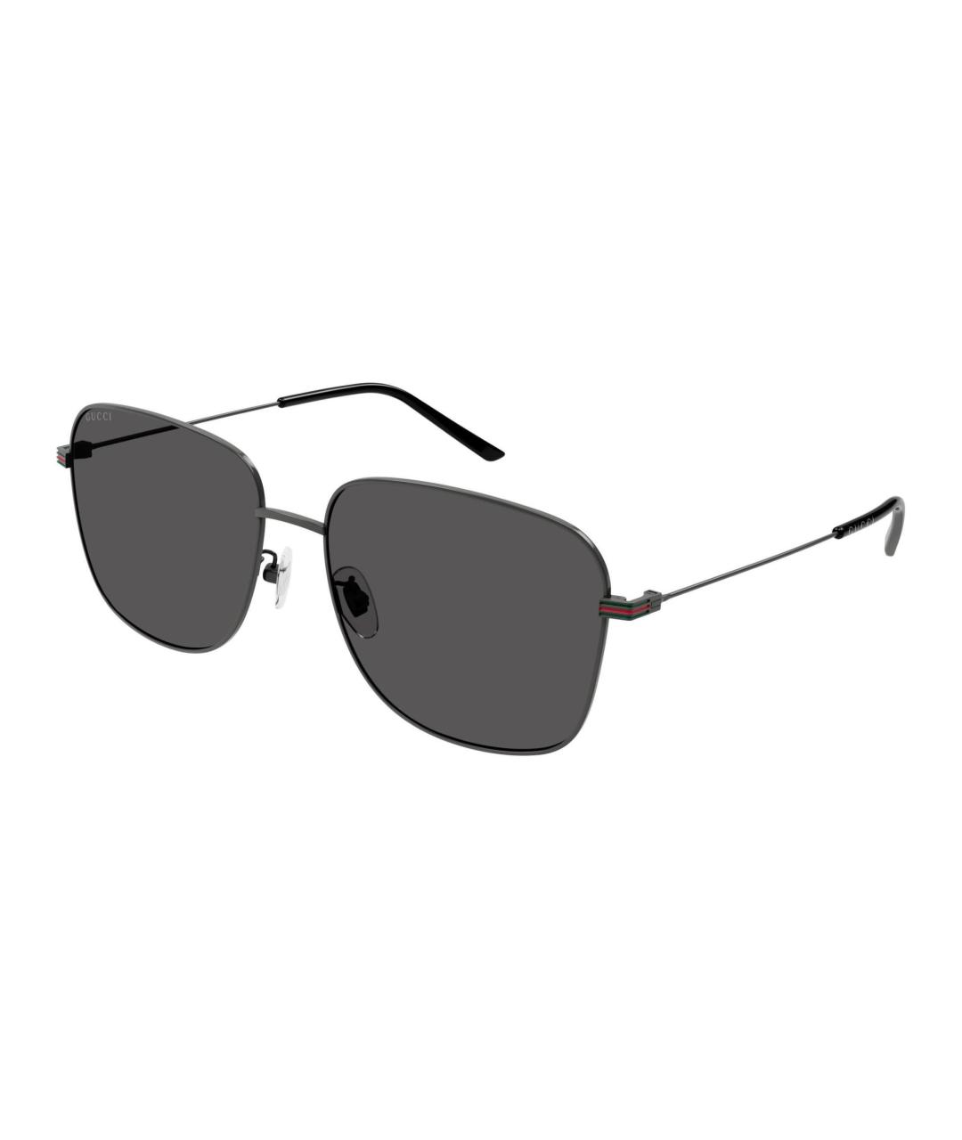 GUCCI Черные металлические солнцезащитные очки, фото 1