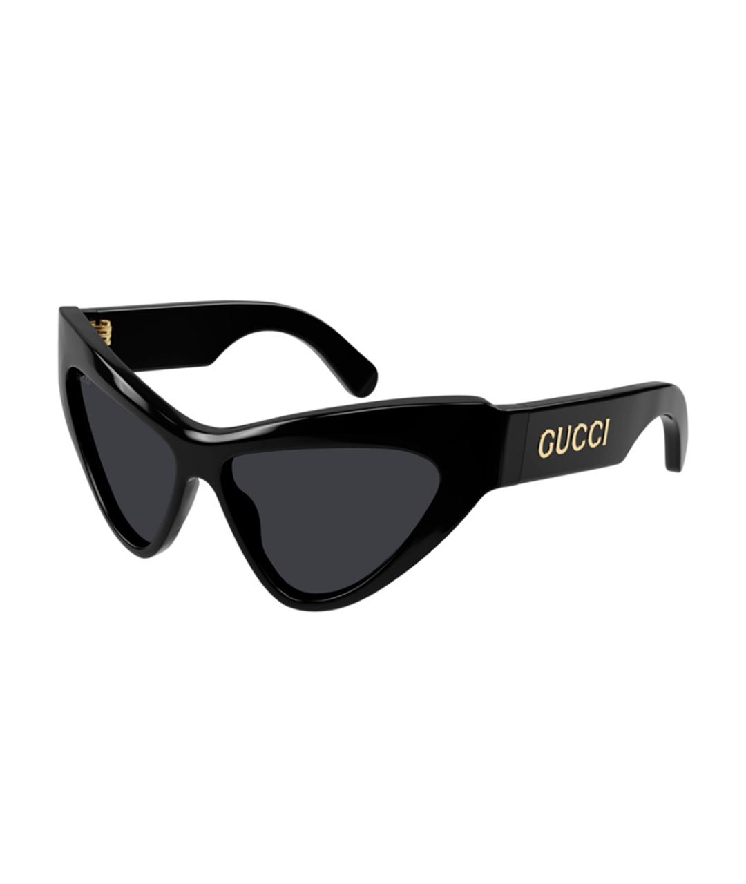 GUCCI Черные пластиковые солнцезащитные очки, фото 1