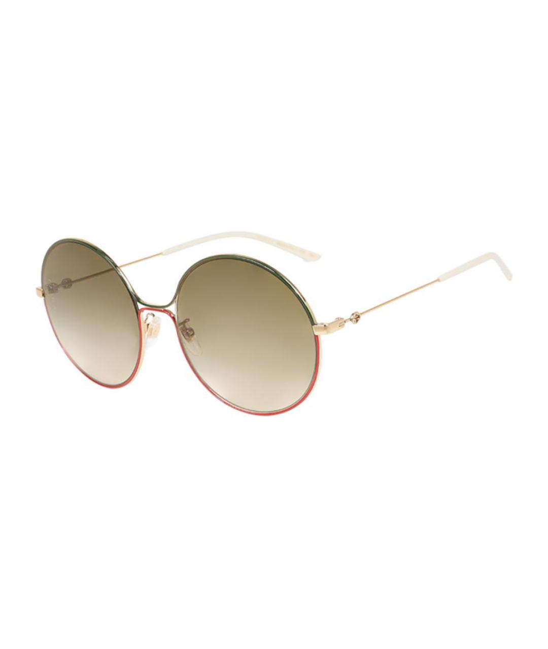 GUCCI Золотые металлические солнцезащитные очки, фото 2