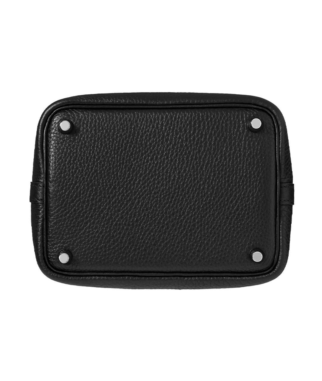 HERMES Черная кожаная сумка с короткими ручками, фото 3