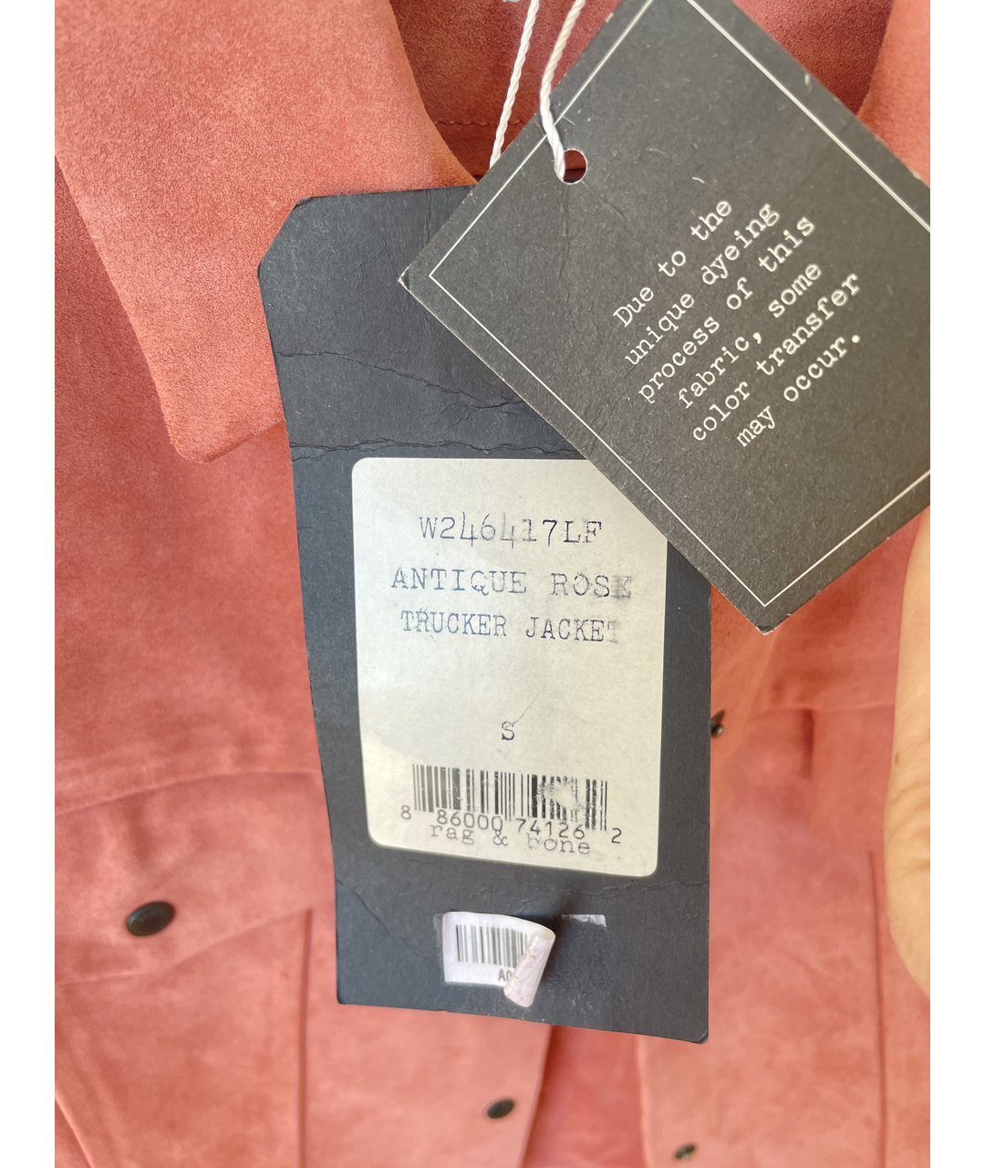 RAG&BONE Розовая замшевая куртка, фото 5