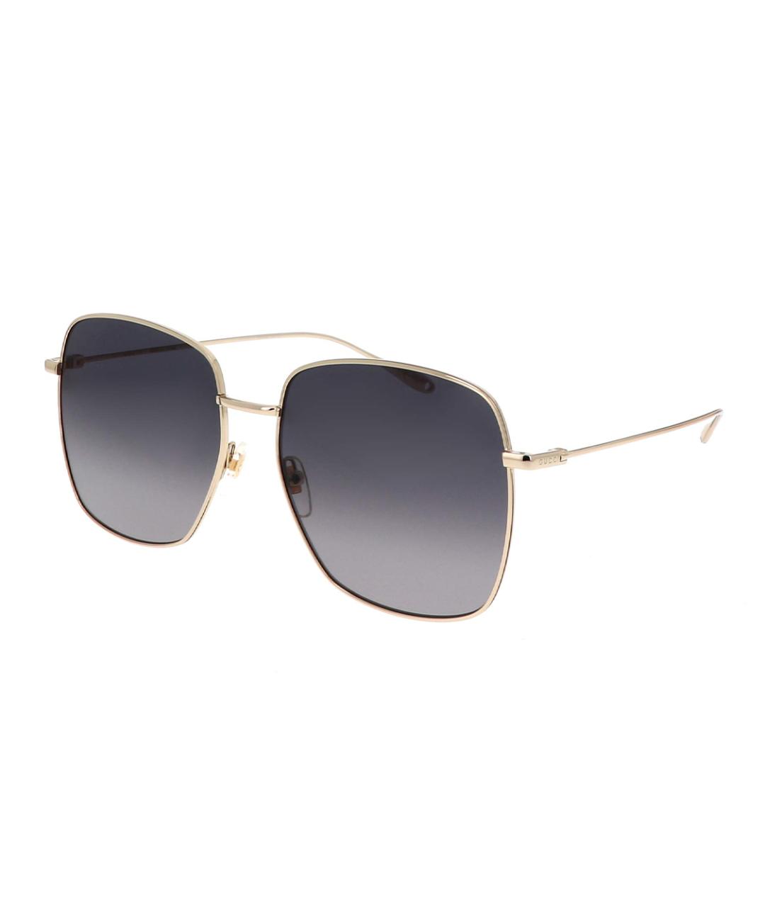 GUCCI Золотые металлические солнцезащитные очки, фото 1