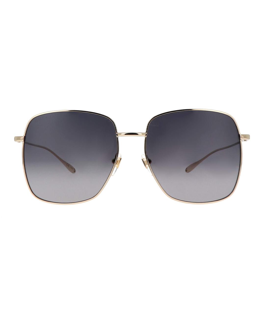 GUCCI Золотые металлические солнцезащитные очки, фото 2